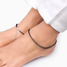 Black Beets Anklets with design - Product Image