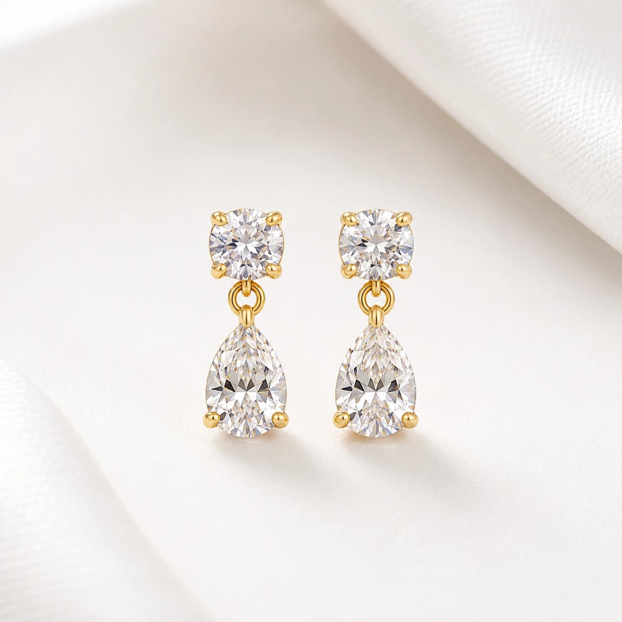 Luna Teardrop Crystal Stud Earrings