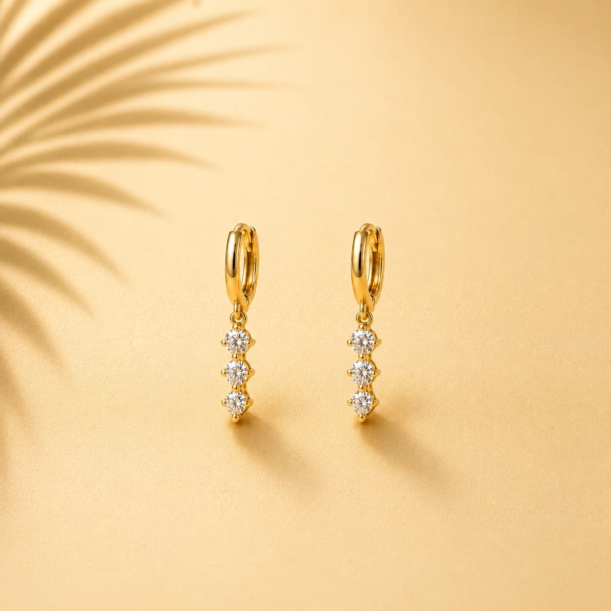 Crystal Trio Hoop Earrings - Product Image