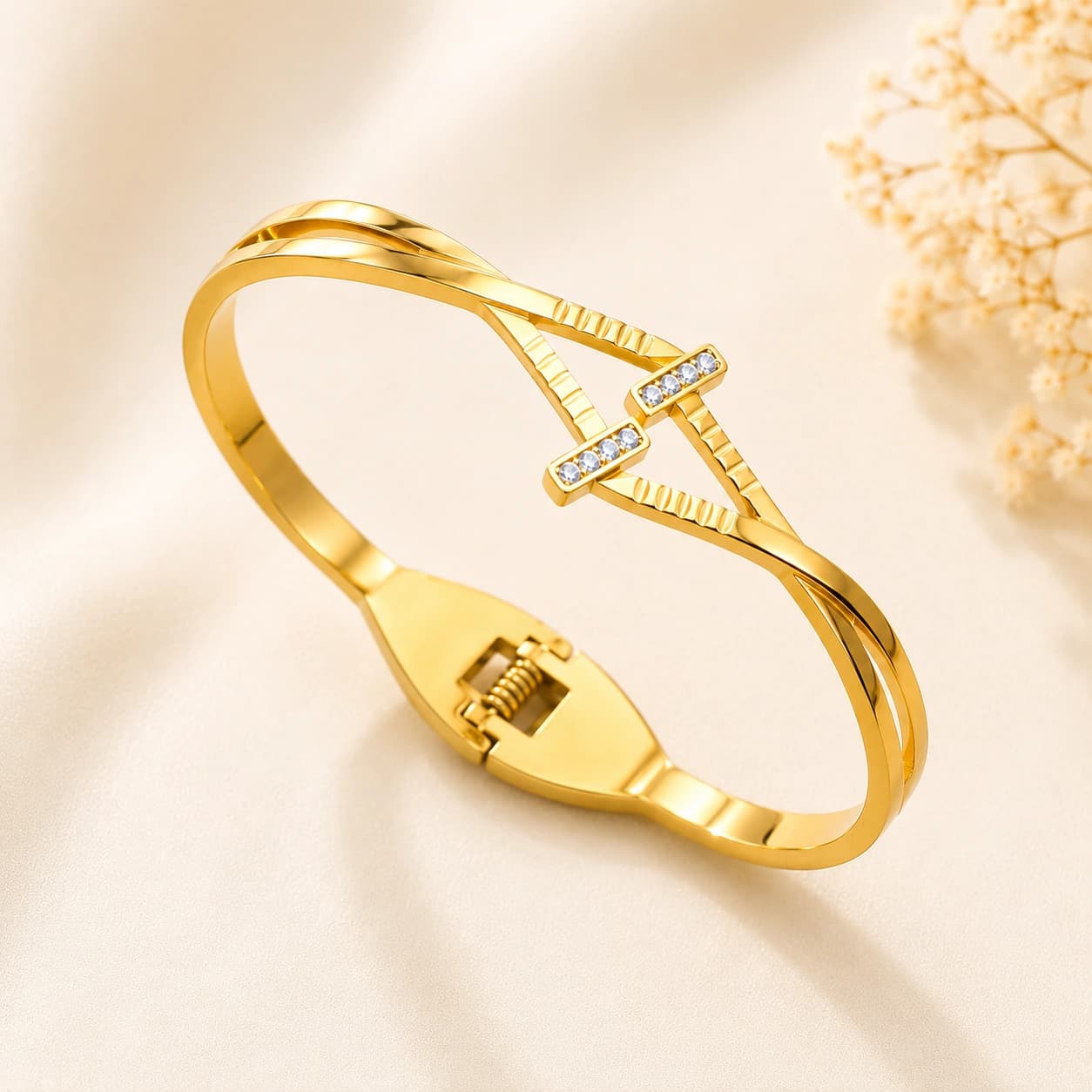 Criss Cross CZ Bangle - Product Image