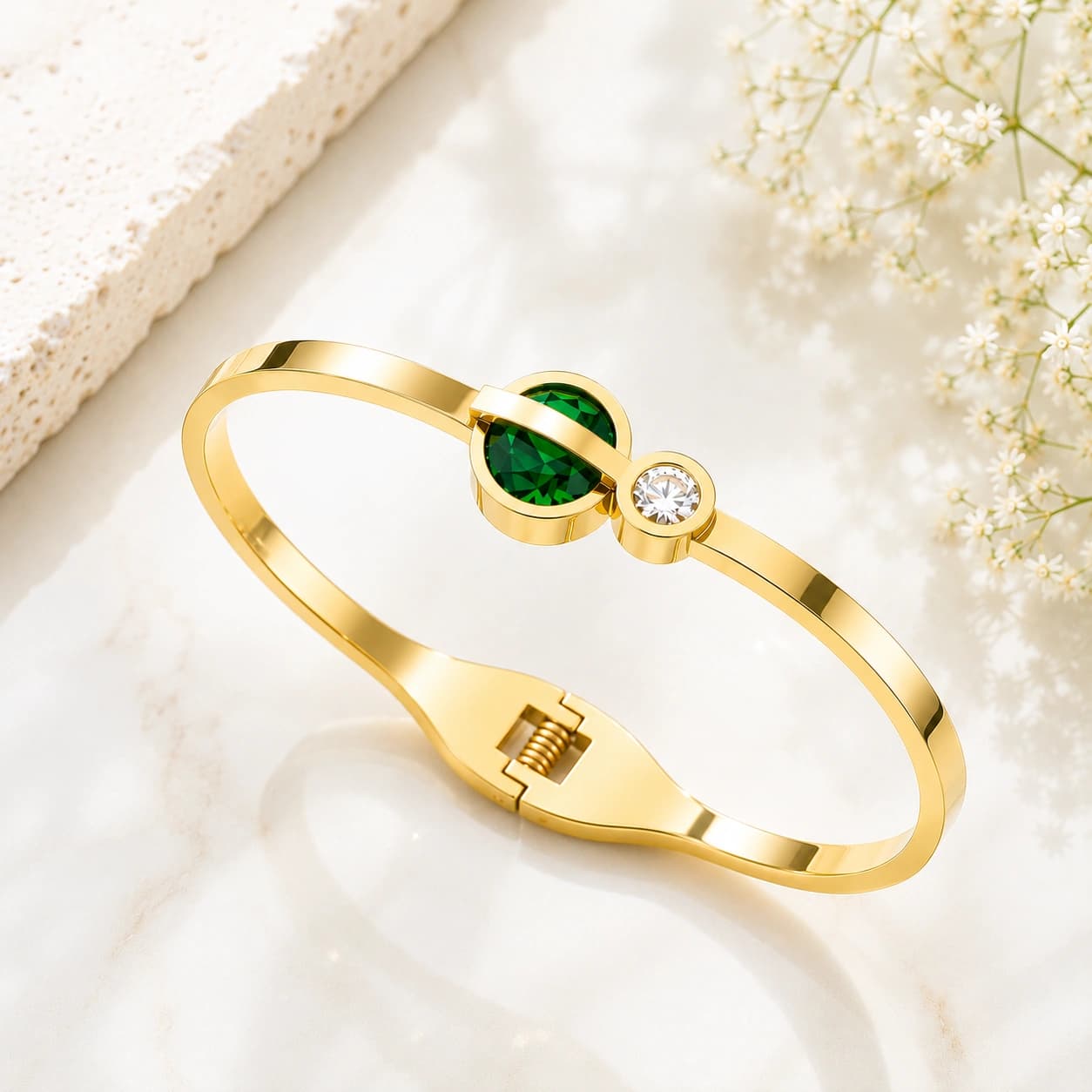 Emerald Orbit Bangle - Product Image